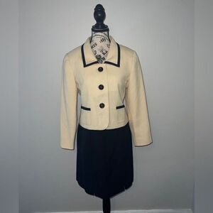 Vintage Kasper for A.S.L. Yellow and Navy Skirt Suit, size 8P